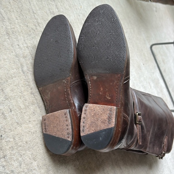 Frye Dorado Tall Brown Buckle Riding Boots - Picture 11 of 16